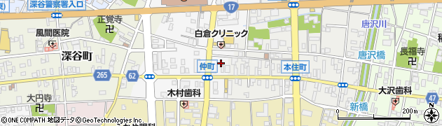 埼玉県深谷市仲町6周辺の地図