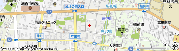 埼玉県深谷市本住町周辺の地図
