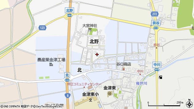 〒919-0748 福井県あわら市北野の地図