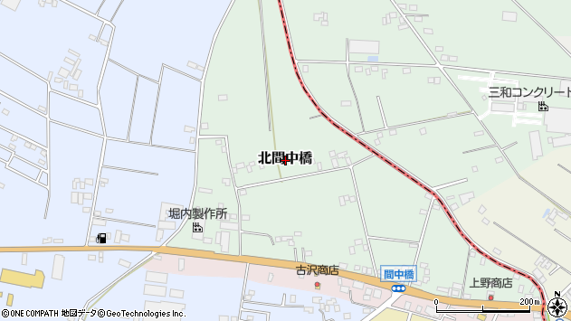 〒306-0106 茨城県古河市北間中橋の地図