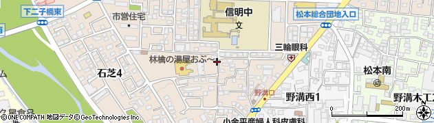 長野県松本市石芝3丁目周辺の地図