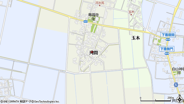 〒910-4142 福井県あわら市河間の地図