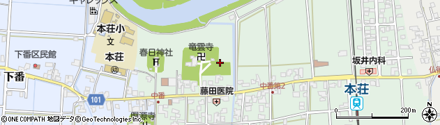 福井県あわら市中番周辺の地図