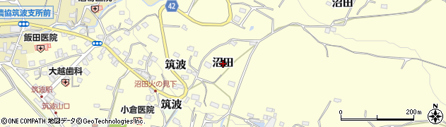茨城県つくば市沼田周辺の地図