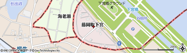 栃木県栃木市藤岡町下宮周辺の地図