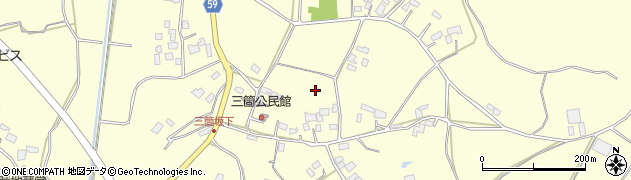 茨城県小美玉市三箇周辺の地図