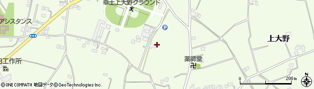 茨城県古河市上大野周辺の地図