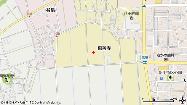 〒910-4131 福井県あわら市東善寺の地図