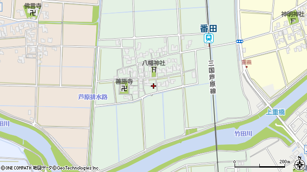 〒910-4123 福井県あわら市番田の地図