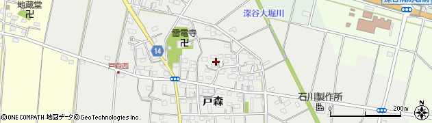 埼玉県深谷市戸森周辺の地図