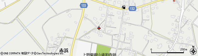 茨城県筑西市赤浜周辺の地図