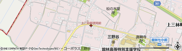 上三林郵便局前周辺の地図