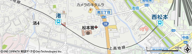 積水ハウス株式会社松本支店　イズオフィス渚展示場周辺の地図