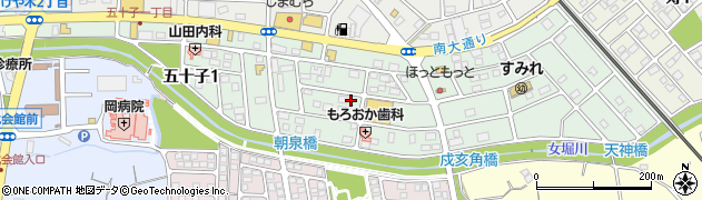 埼玉県本庄市五十子周辺の地図
