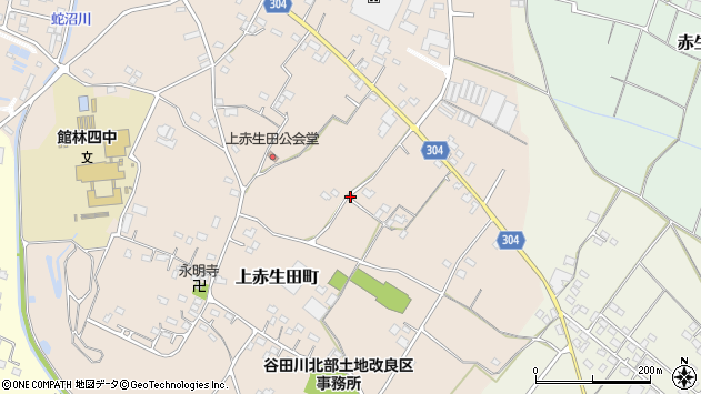 〒374-0015 群馬県館林市上赤生田町の地図