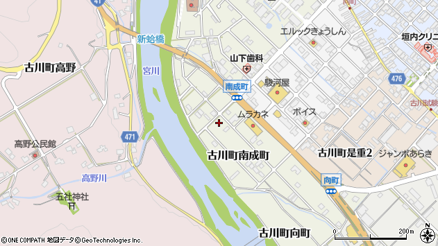 〒509-4253 岐阜県飛騨市古川町南成町の地図