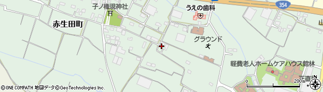 群馬県館林市赤生田町周辺の地図