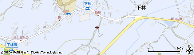 茨城県石岡市下林周辺の地図