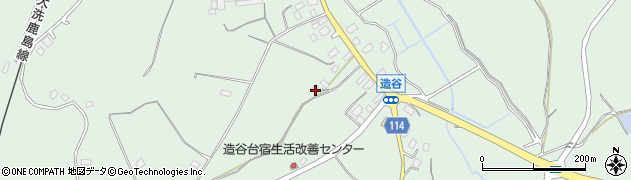 茨城県鉾田市造谷周辺の地図