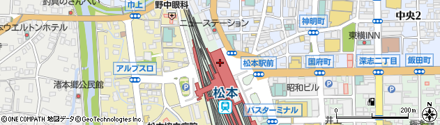 ソフトバンク　ＭＩＤＯＲＩ松本周辺の地図