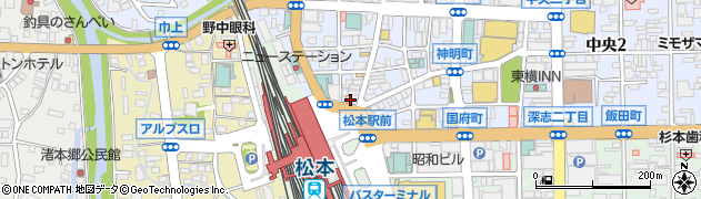 松屋松本駅前店周辺の地図