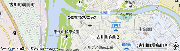 岐阜県飛騨市古川町向町3丁目周辺の地図