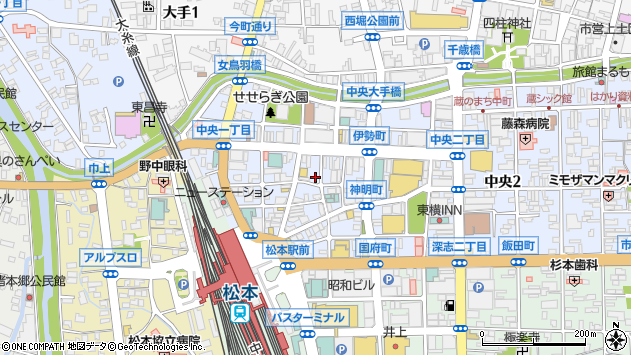 〒390-0811 長野県松本市中央の地図