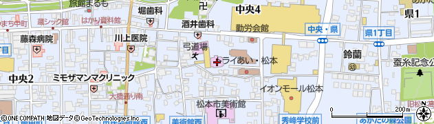 松本市　柔剣道場・弓道場周辺の地図