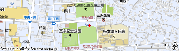 松本市　あがた運動公園周辺の地図