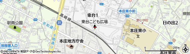 本庄市東台こども広場周辺の地図