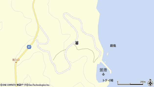 〒685-0002 島根県隠岐郡隠岐の島町釜の地図