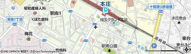 秩父ホルモン酒場 まる助 本庄駅前店周辺の地図