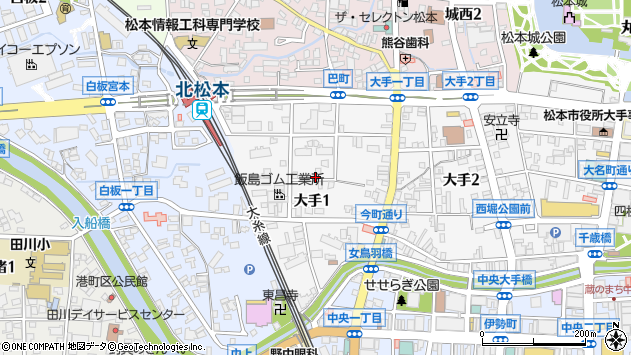 〒390-0874 長野県松本市大手の地図