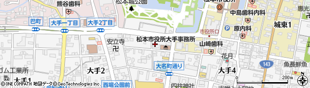 松本市　中央地区福祉ひろば周辺の地図
