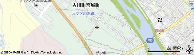 岐阜県飛騨市古川町宮城町周辺の地図