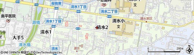 長野県松本市清水周辺の地図