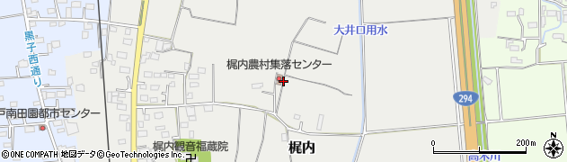茨城県筑西市梶内周辺の地図