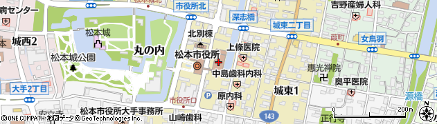 松本市　市役所秘書広報室広報専用周辺の地図