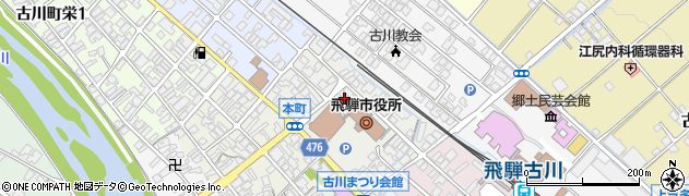 岐阜県飛騨市古川町本町周辺の地図