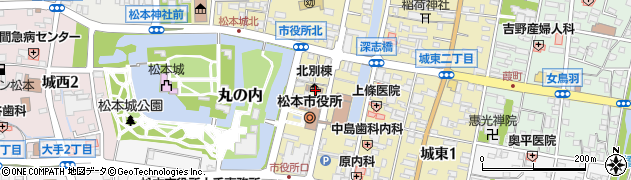 松本市　市政記者クラブ周辺の地図