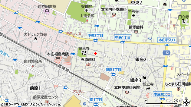 〒367-0052 埼玉県本庄市銀座の地図