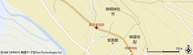 新平湯温泉周辺の地図