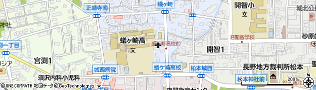 松本蟻ケ崎高等学校　進路指導室周辺の地図