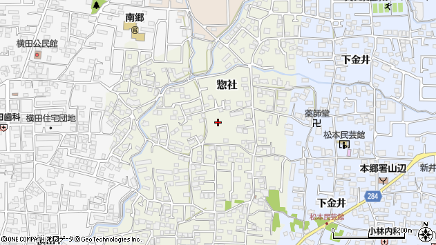 〒390-0305 長野県松本市惣社の地図
