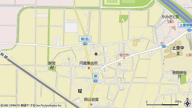 〒369-0313 埼玉県児玉郡上里町堤の地図