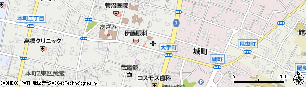 ＪＡ邑楽館林大手町周辺の地図
