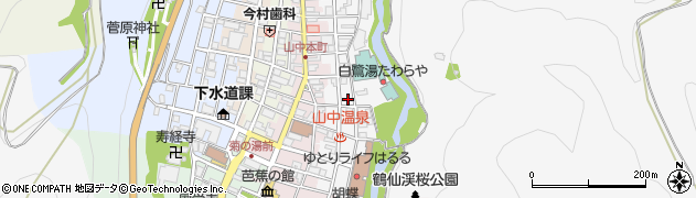 石川県加賀市山中温泉東町（２丁目ネ）周辺の地図