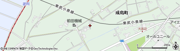 群馬県館林市成島町1447-36周辺の地図