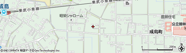 群馬県館林市成島町336-2周辺の地図