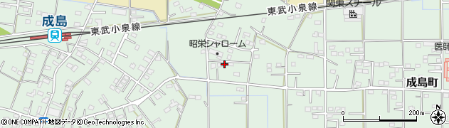 群馬県館林市成島町377周辺の地図